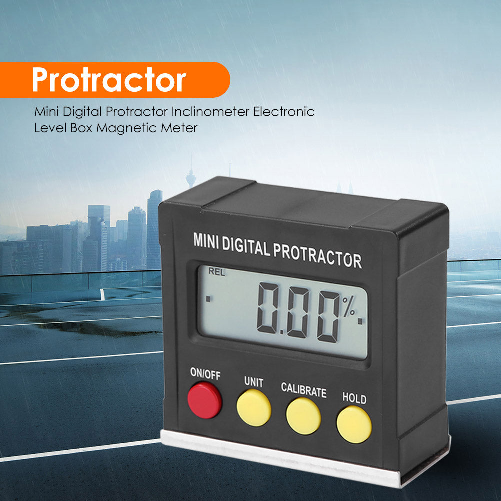 4 Keys Mini Digital Protractor Inclinometer Electronic Level Box Magnetic Meter with LCD Display 4 Keys Mini Digital Protractor Inclinometer Electronic Level Box Magnetic Meter with LCD Display